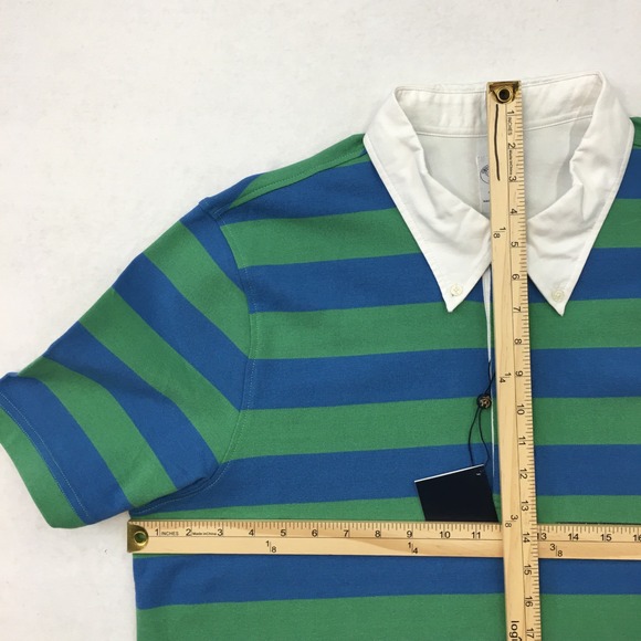 Brooks Brothers Men's XXL Blue Green Stripe Supima Cotton Polo Shirt NWT - Picture 7 of 8